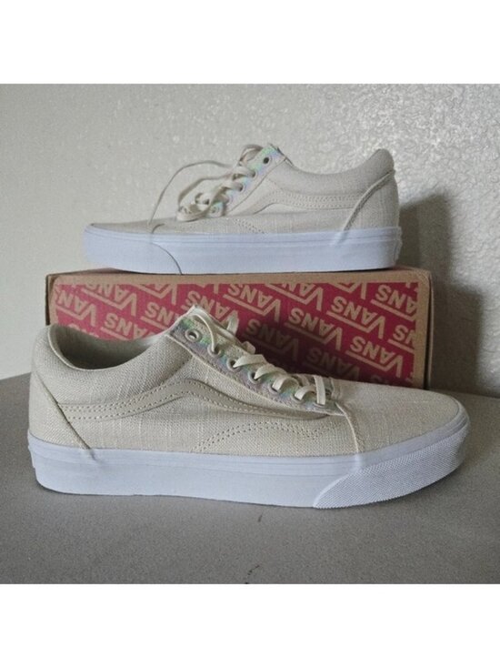 Vans Shoes - Vans Classic Old Skool Hemp Linen Women 9.5 Off White Textured Shoes New 0826